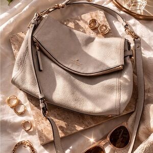Kate Spade Cobble Hill Devin Bag Beige Leather With Shoulder Strap Purse